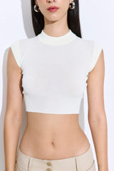 Cropped Sheer Sleeveless Knit