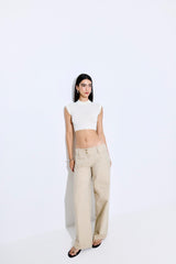 Cropped Sheer Sleeveless Knit
