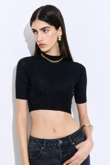 Semi Sheer Cropped Knit