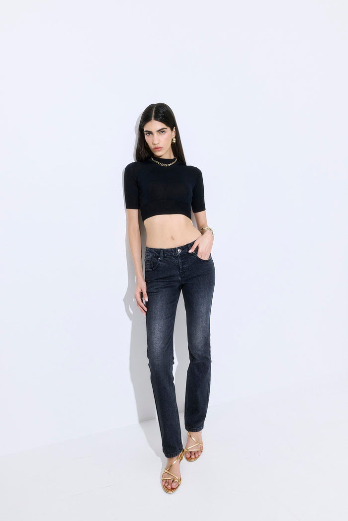Semi Sheer Cropped Knit