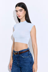 Cropped Sheer Sleeveless Knit