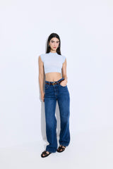 Cropped Sheer Sleeveless Knit