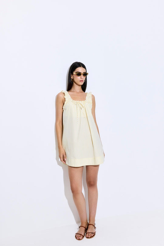 Ruffled Poplin Mini Dress