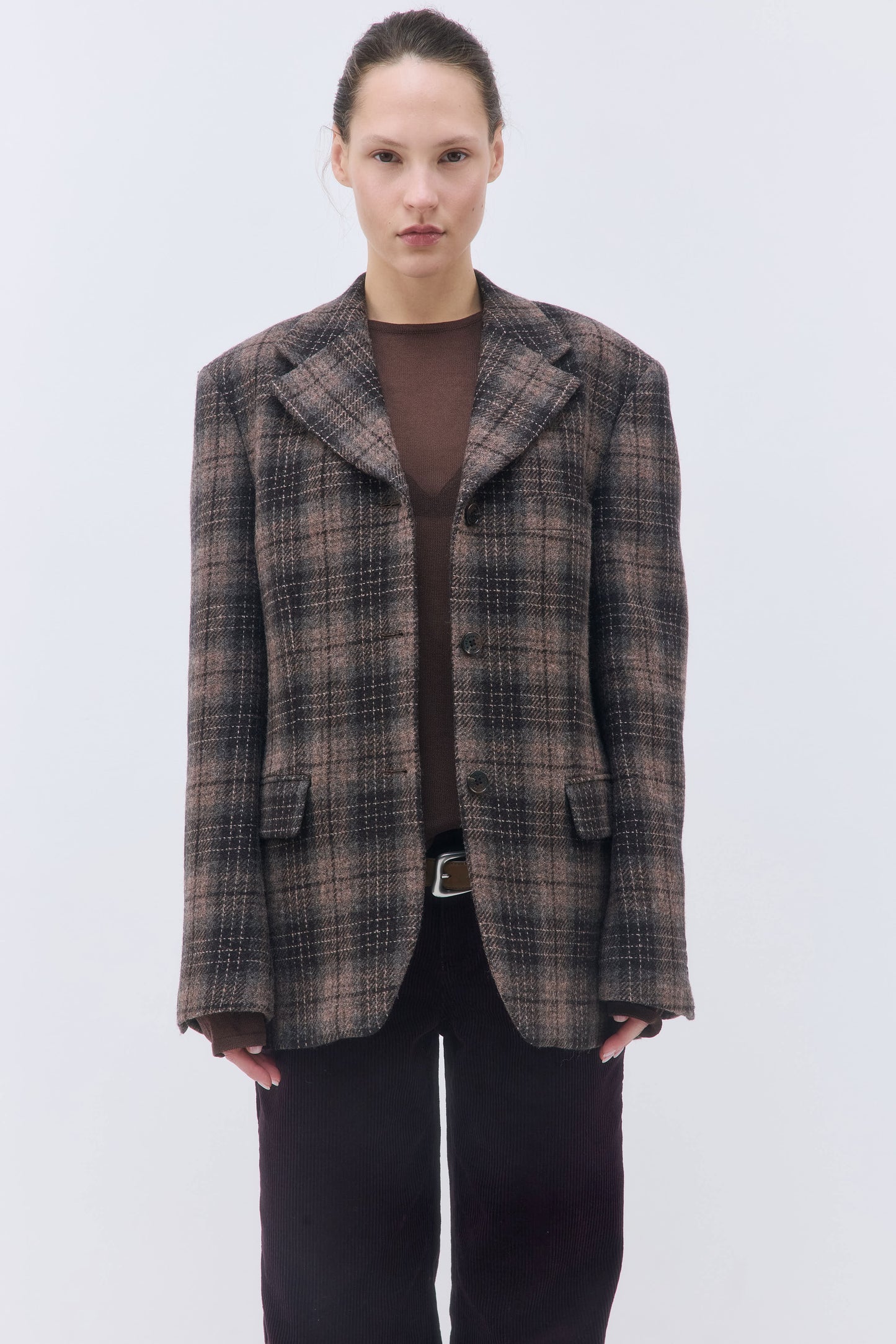 Tailored Wool Plaid Jacket - Dé Rococo