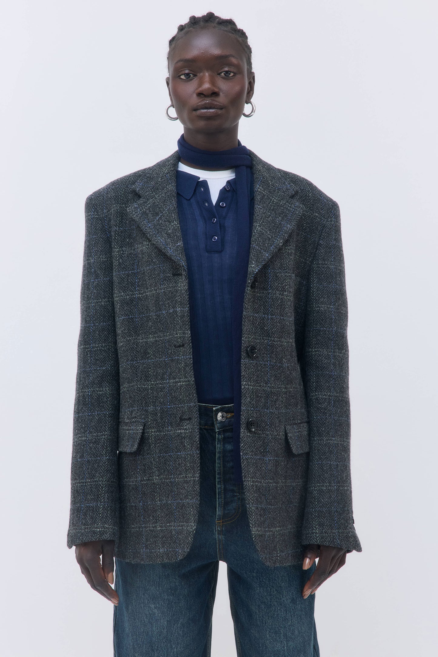 Tailored Wool Plaid Jacket - Dé Rococo