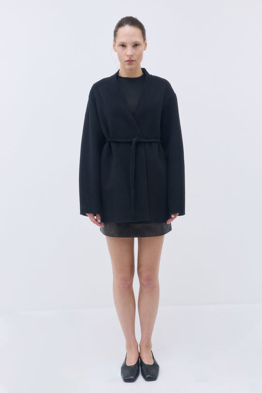 Double Wool Wrap Coat