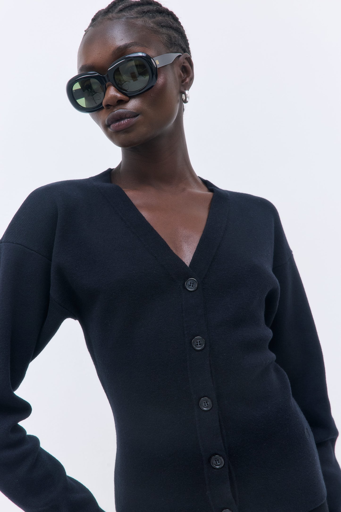 Cinched V Neck Cardigan