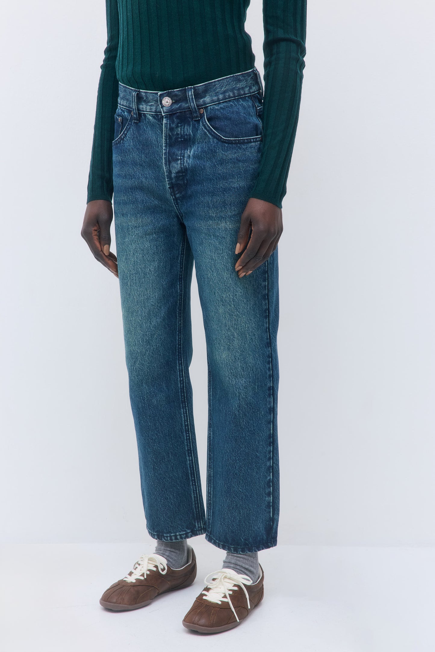No.5| High Waist Straight Cropped Denim