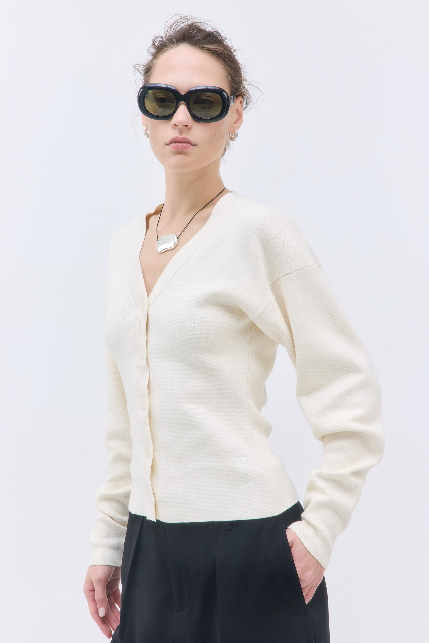 Cinched V Neck Cardigan