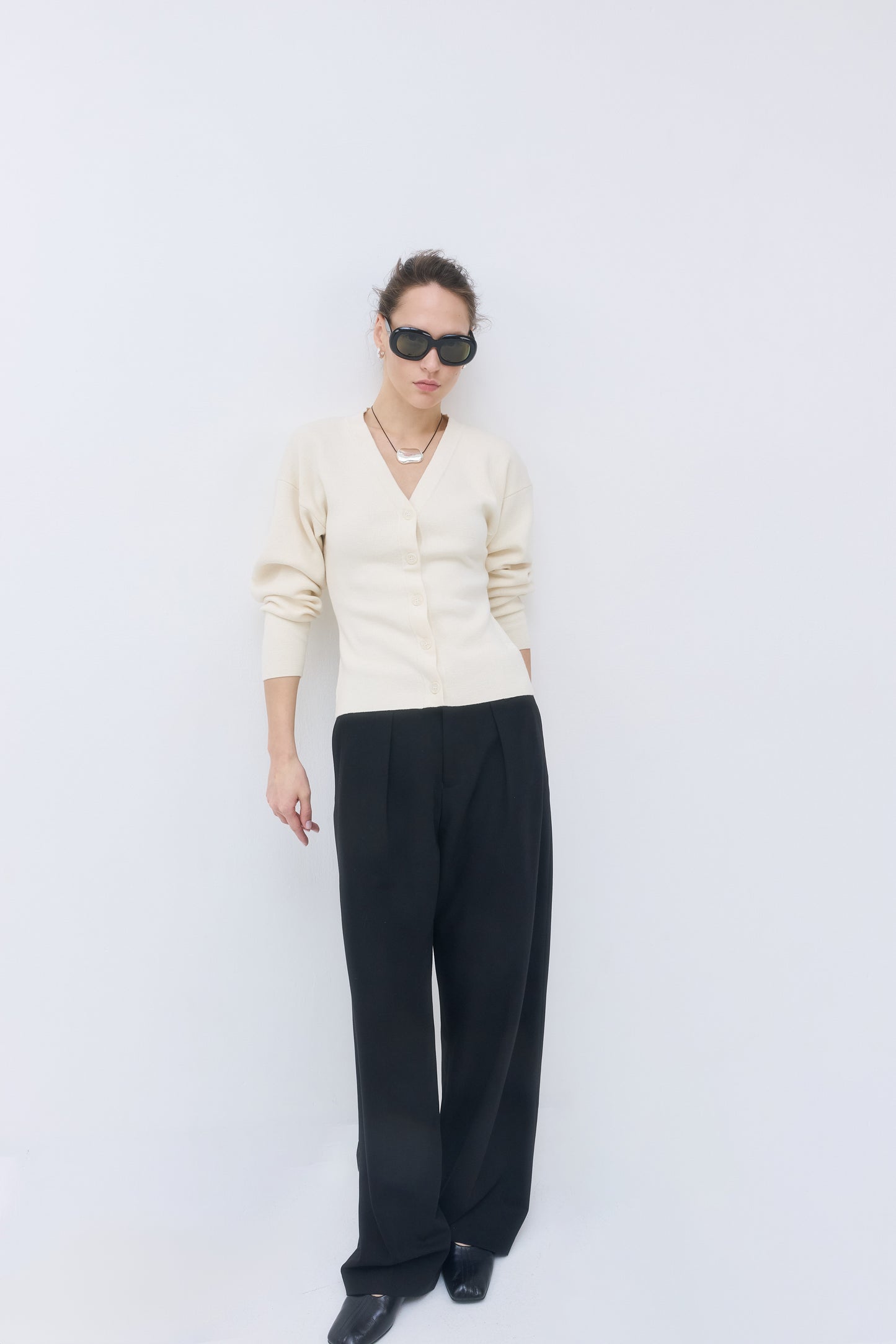 Cinched V Neck Cardigan