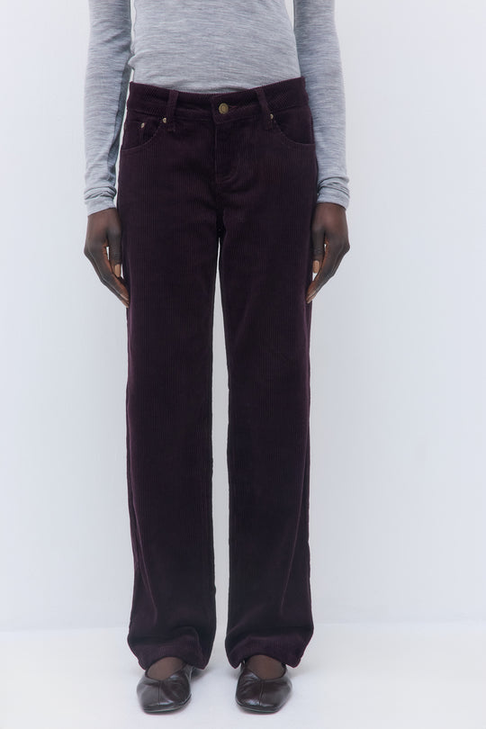 Mid Waist Corduroy Pants