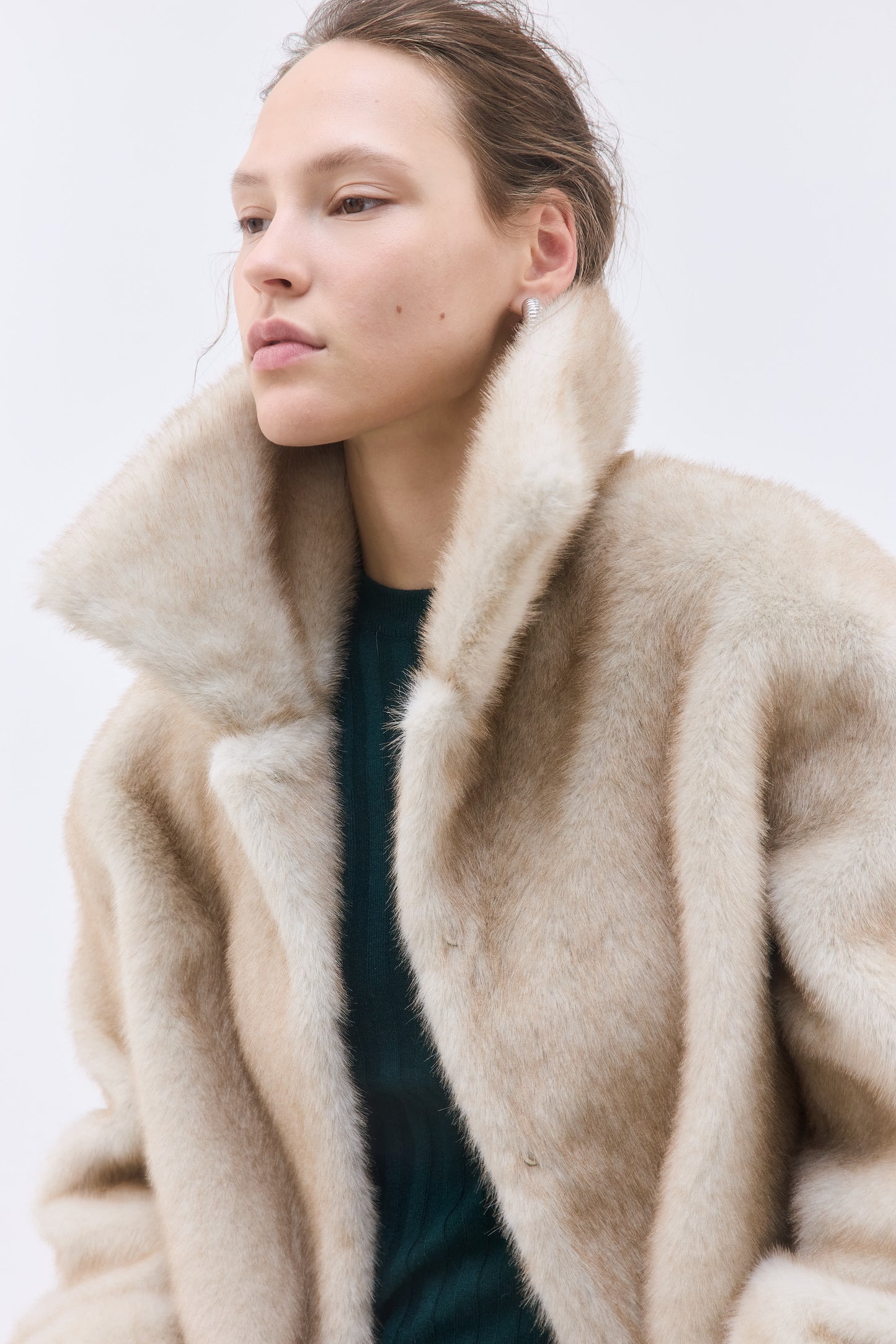 Faux Fur Cropped Coat