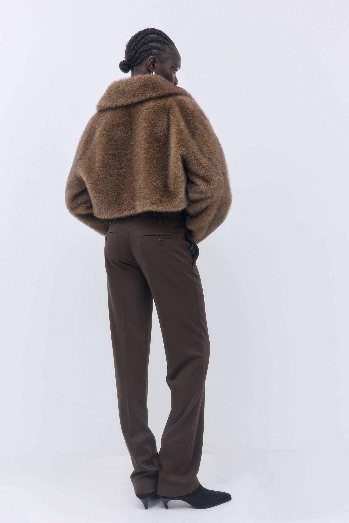 Faux Fur Cropped Coat