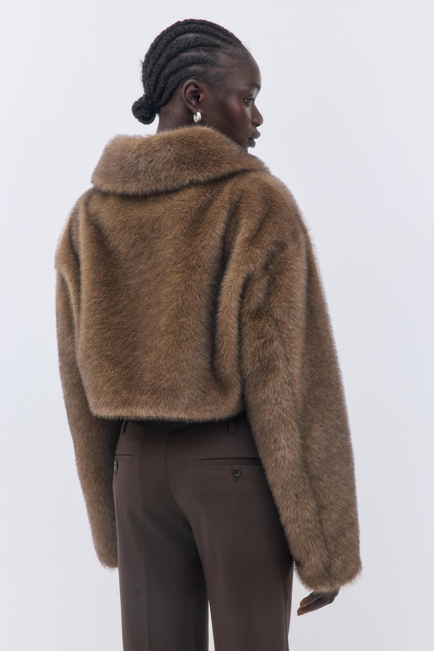 Faux Fur Cropped Coat