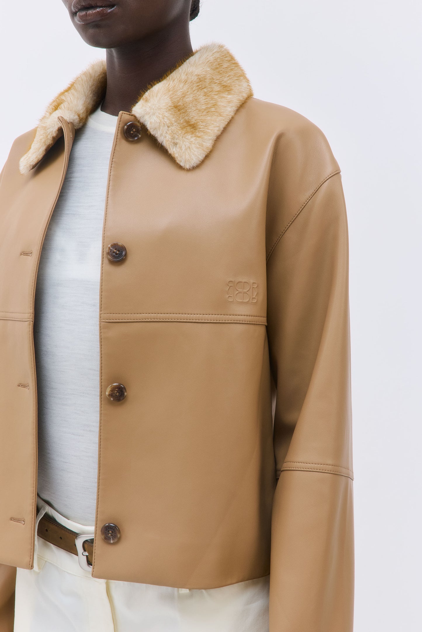 Vegan Leather Faux Fur Jacket