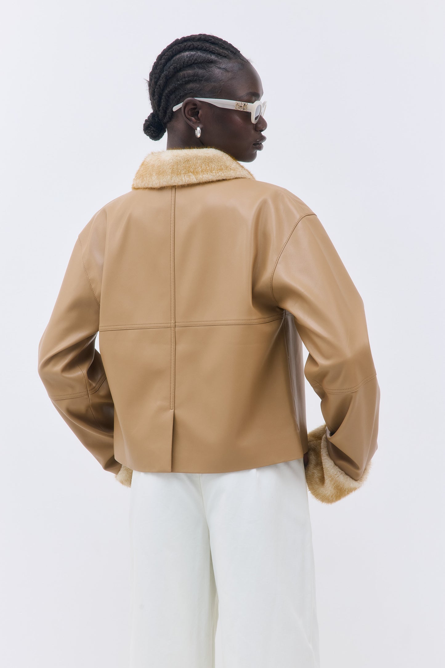 Vegan Leather Faux Fur Jacket