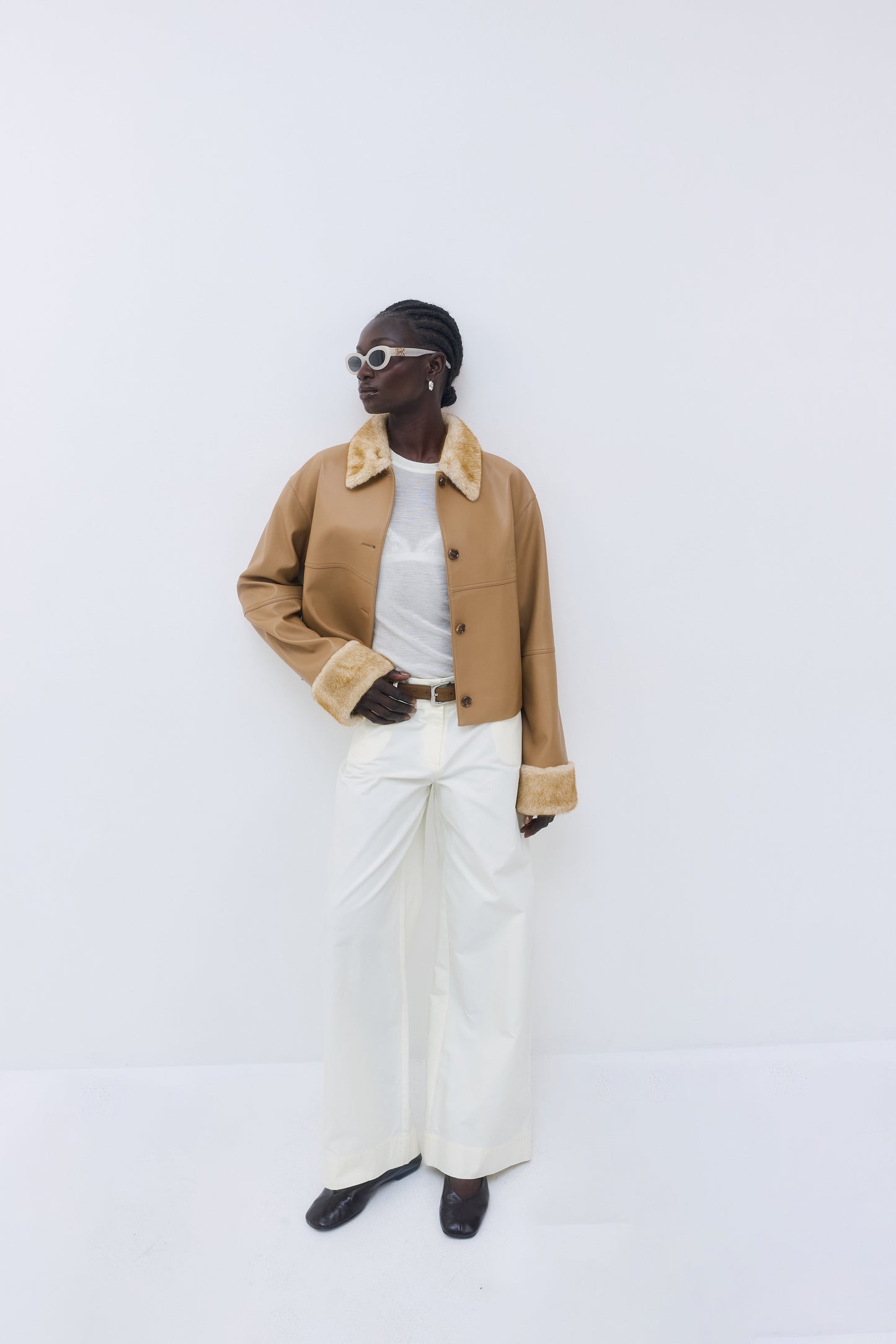 Vegan Leather Faux Fur Jacket