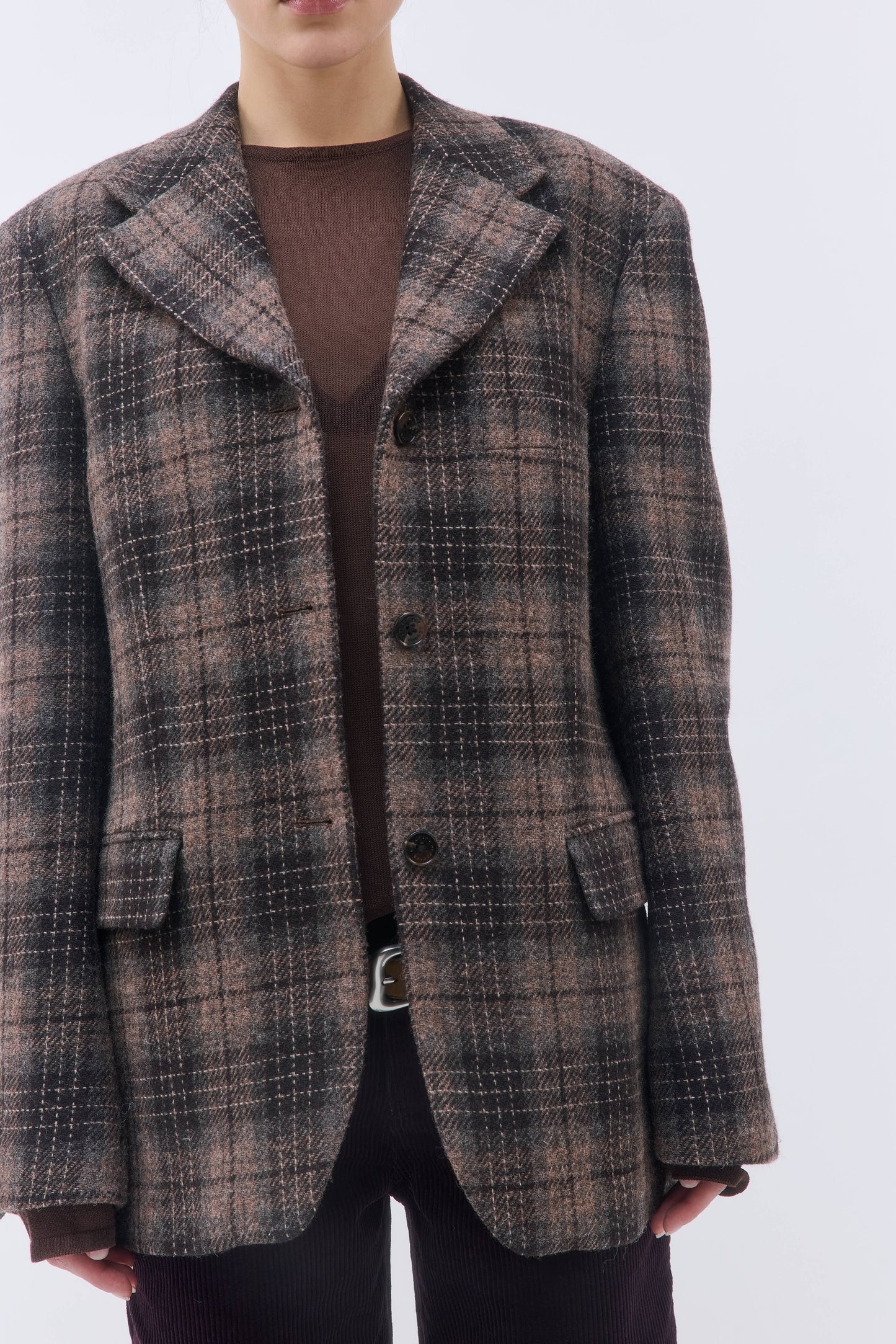 Tailored Wool Plaid Jacket - Dé Rococo