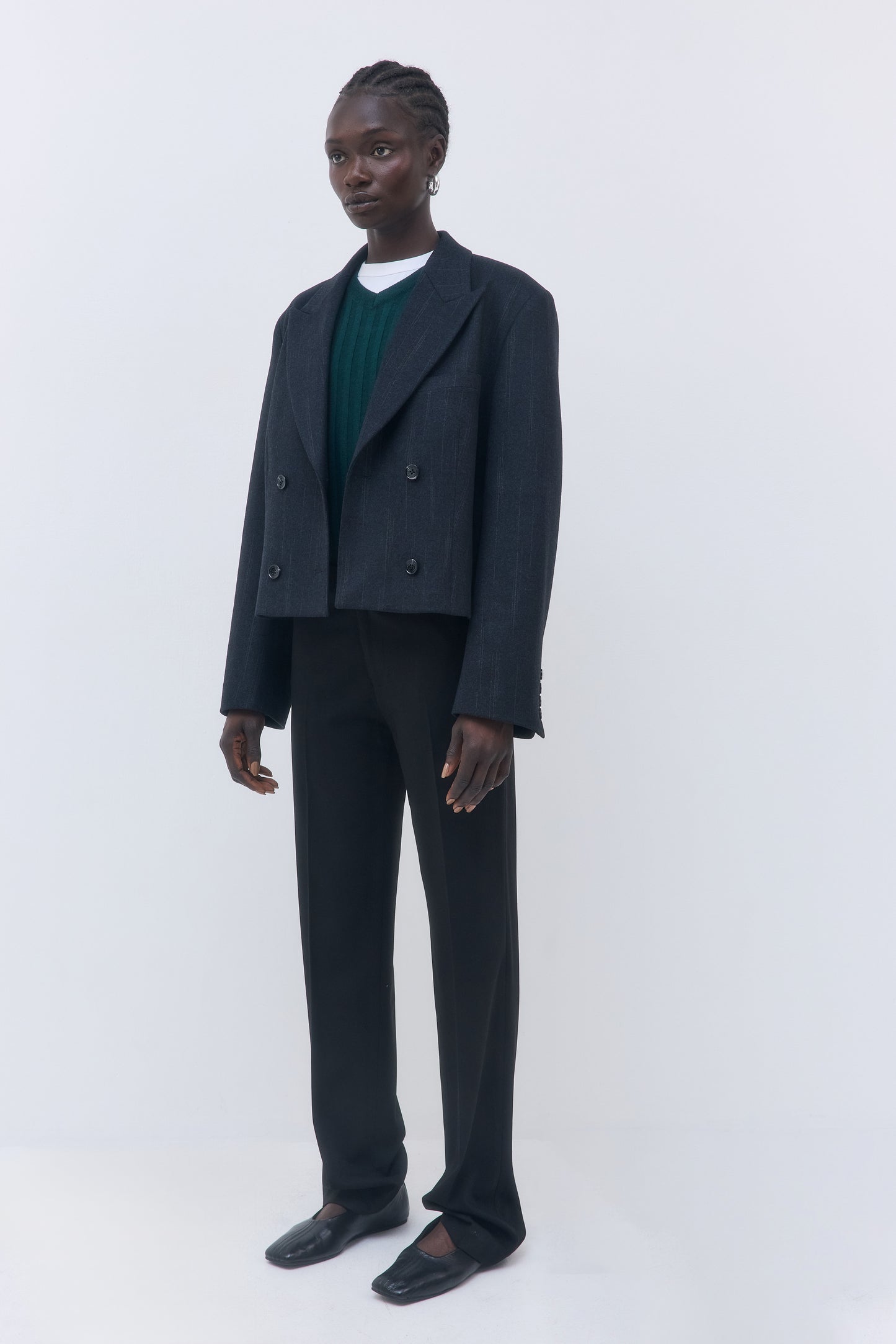 Double Breasted Cropped Blazer - Dé Rococo