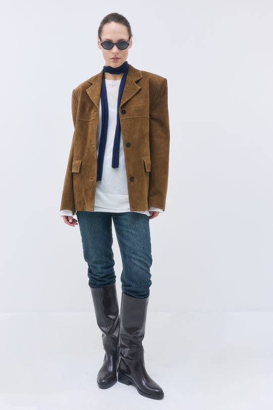 Suede Leather Blazer