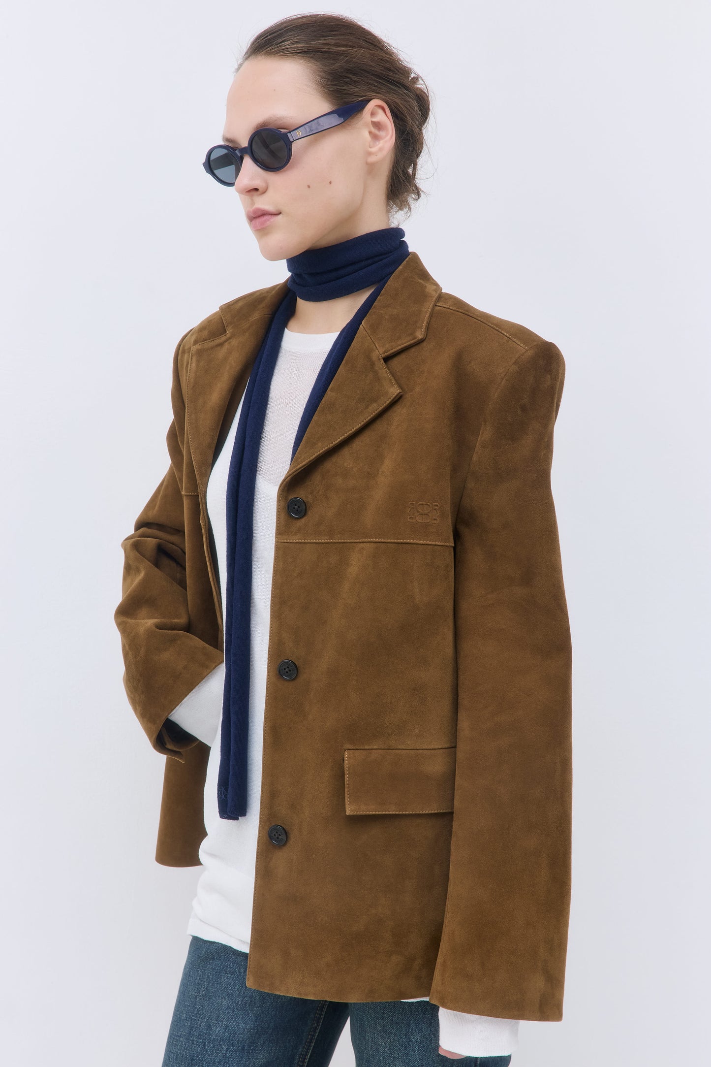 Suede Leather Blazer