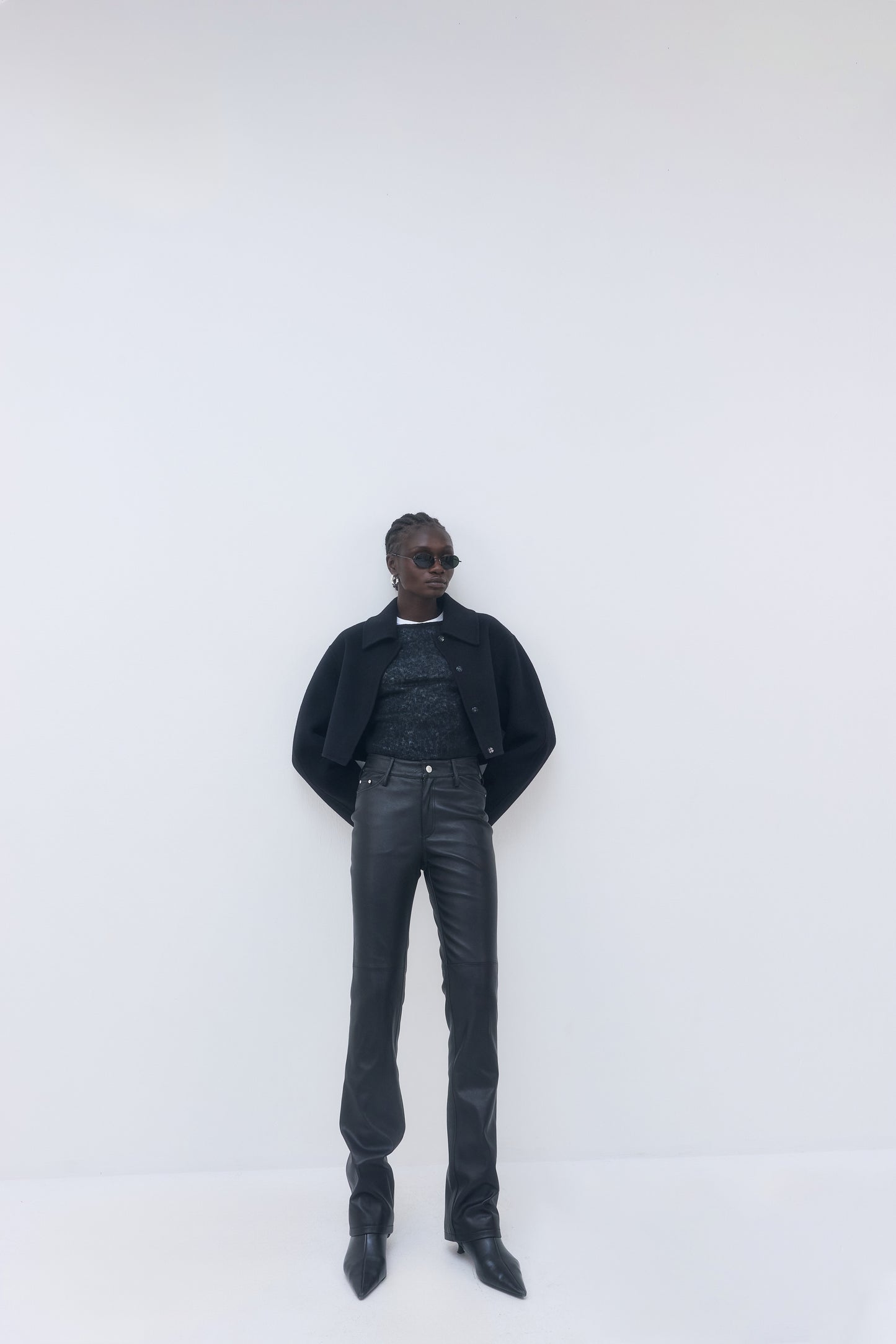 High Rise Leather Pants