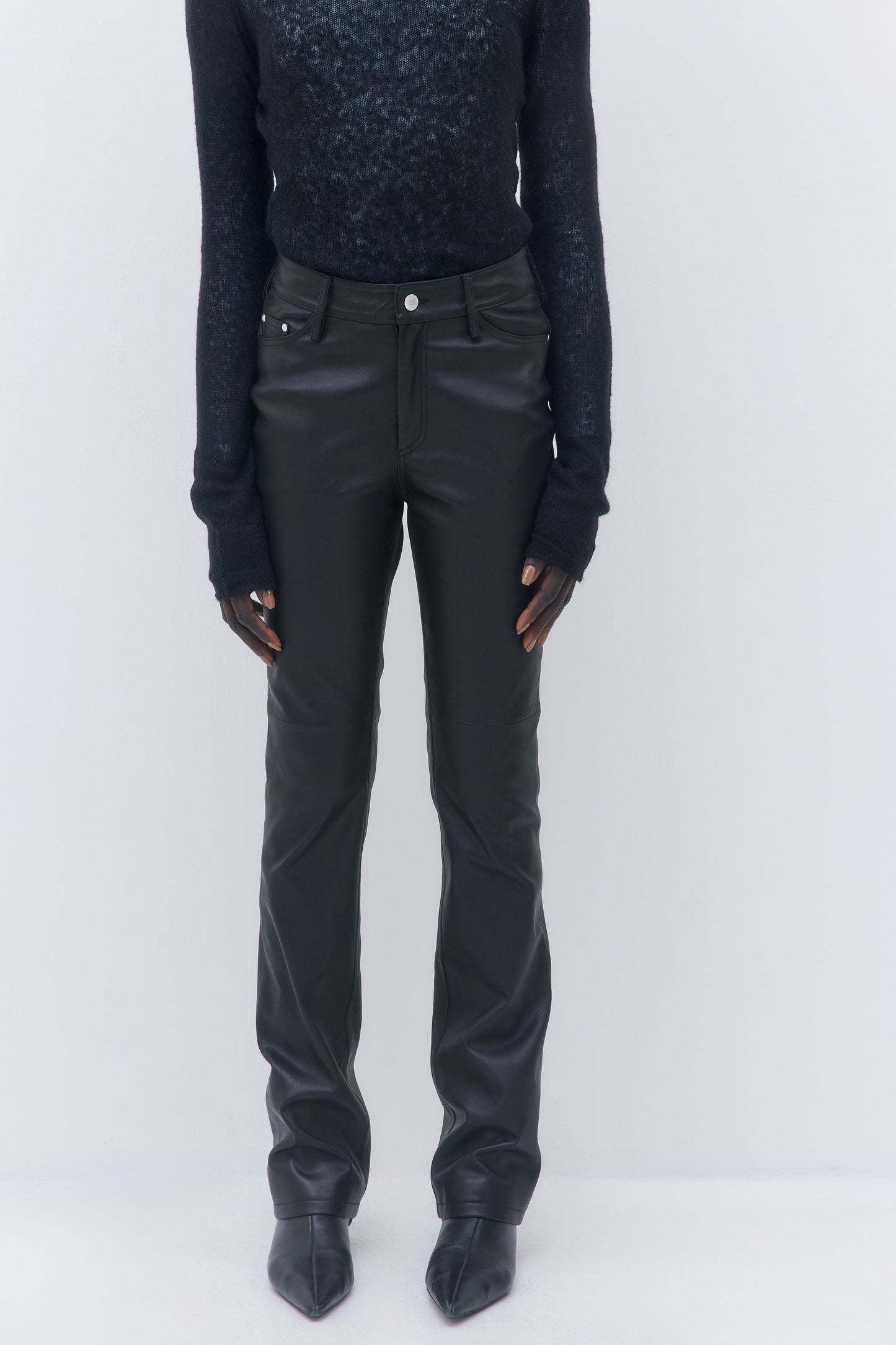 High Rise Leather Pants