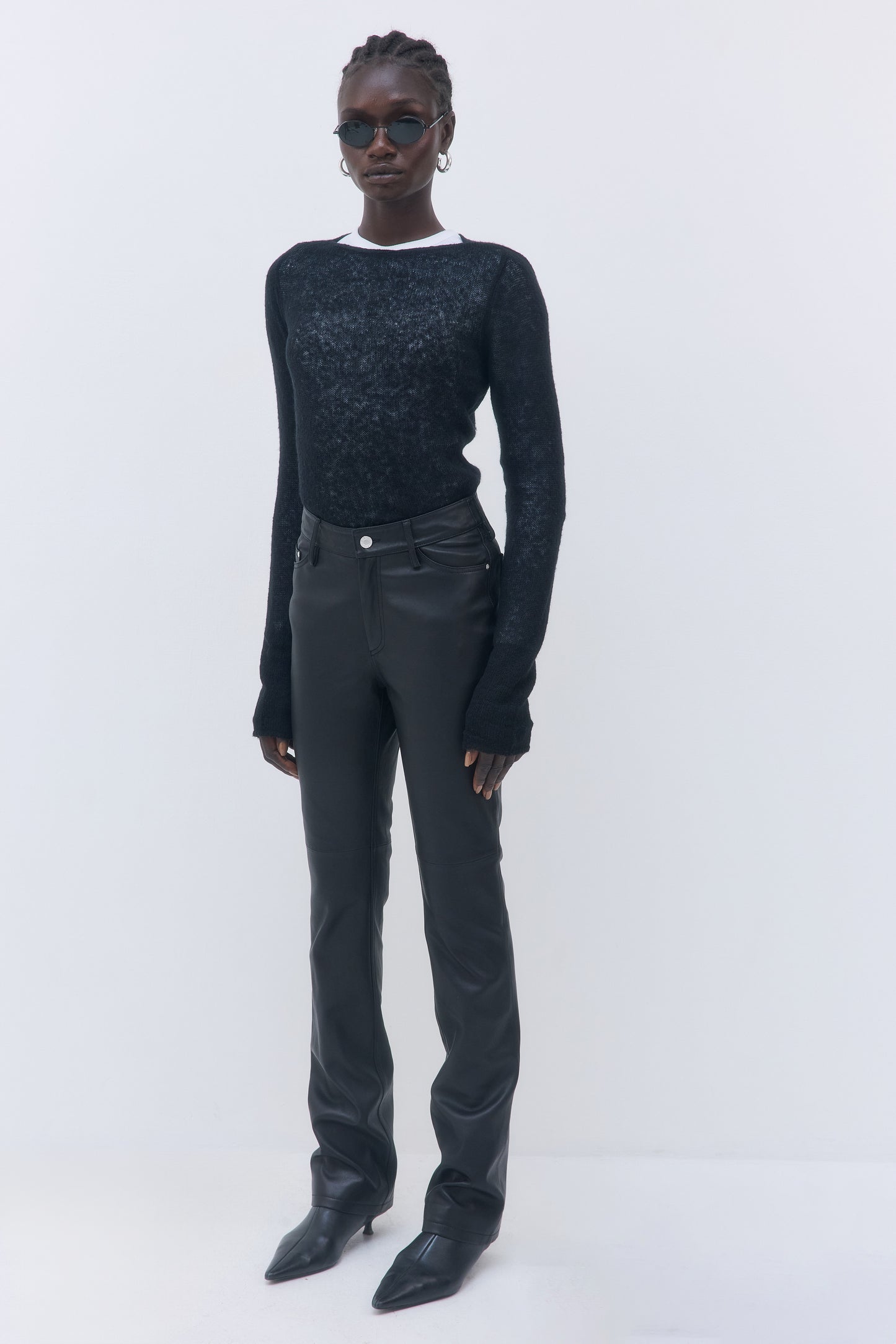 High Rise Leather Pants