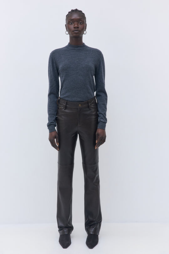 High Rise Leather Pants