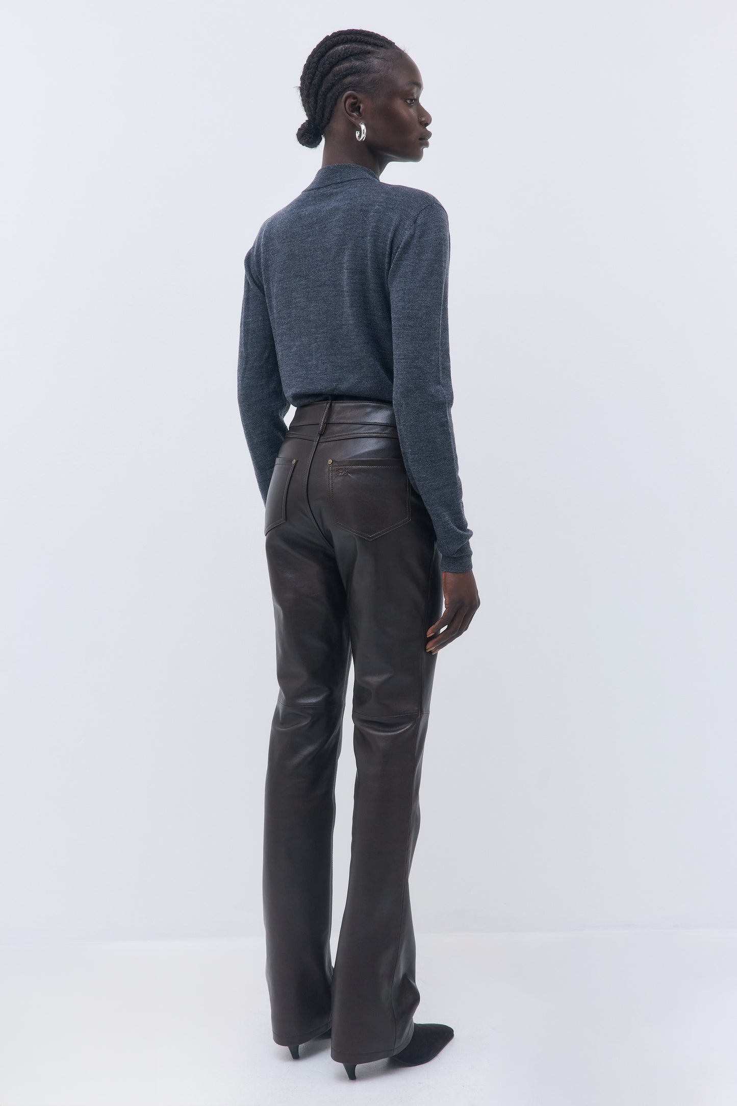 High Rise Leather Pants