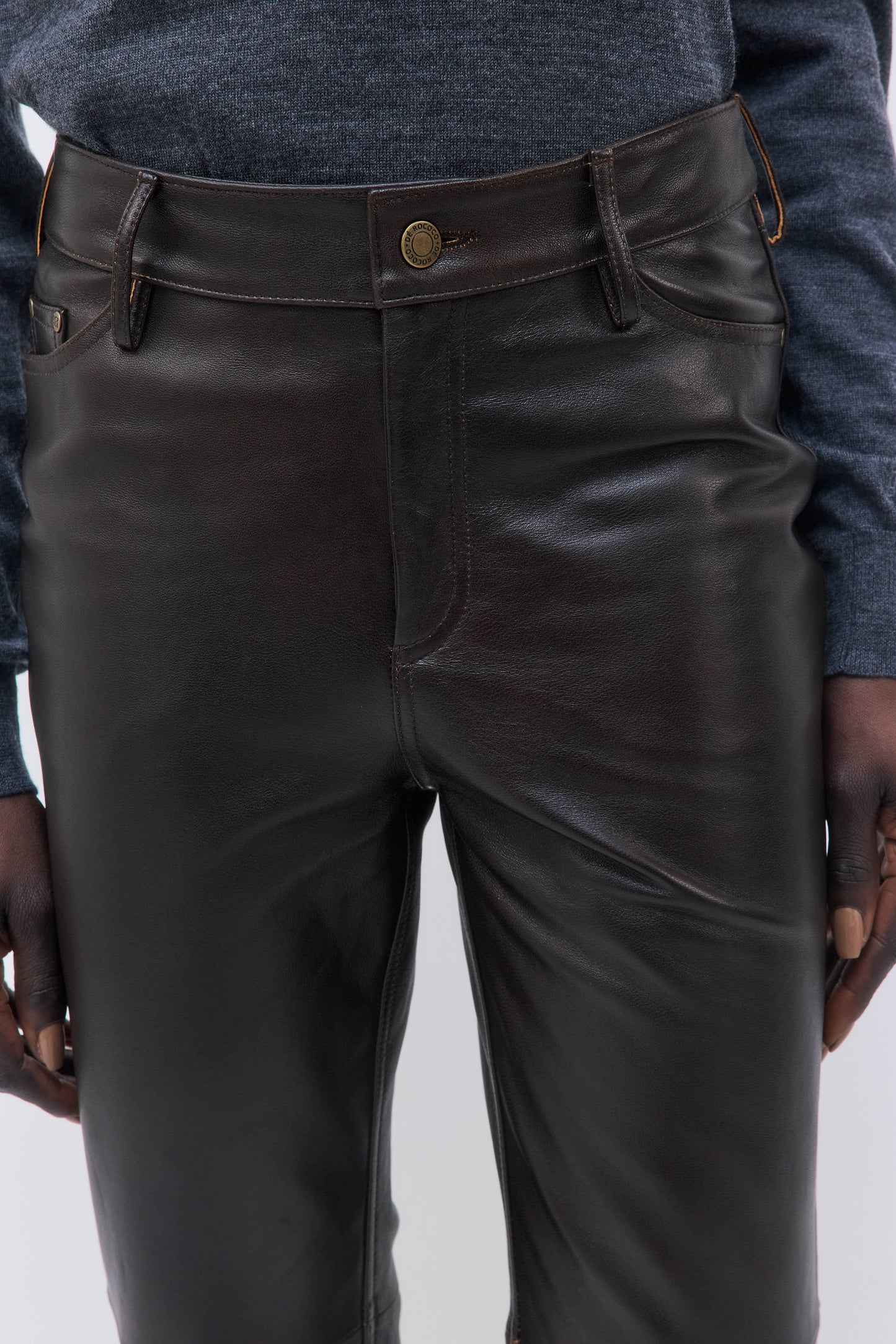 High Rise Leather Pants