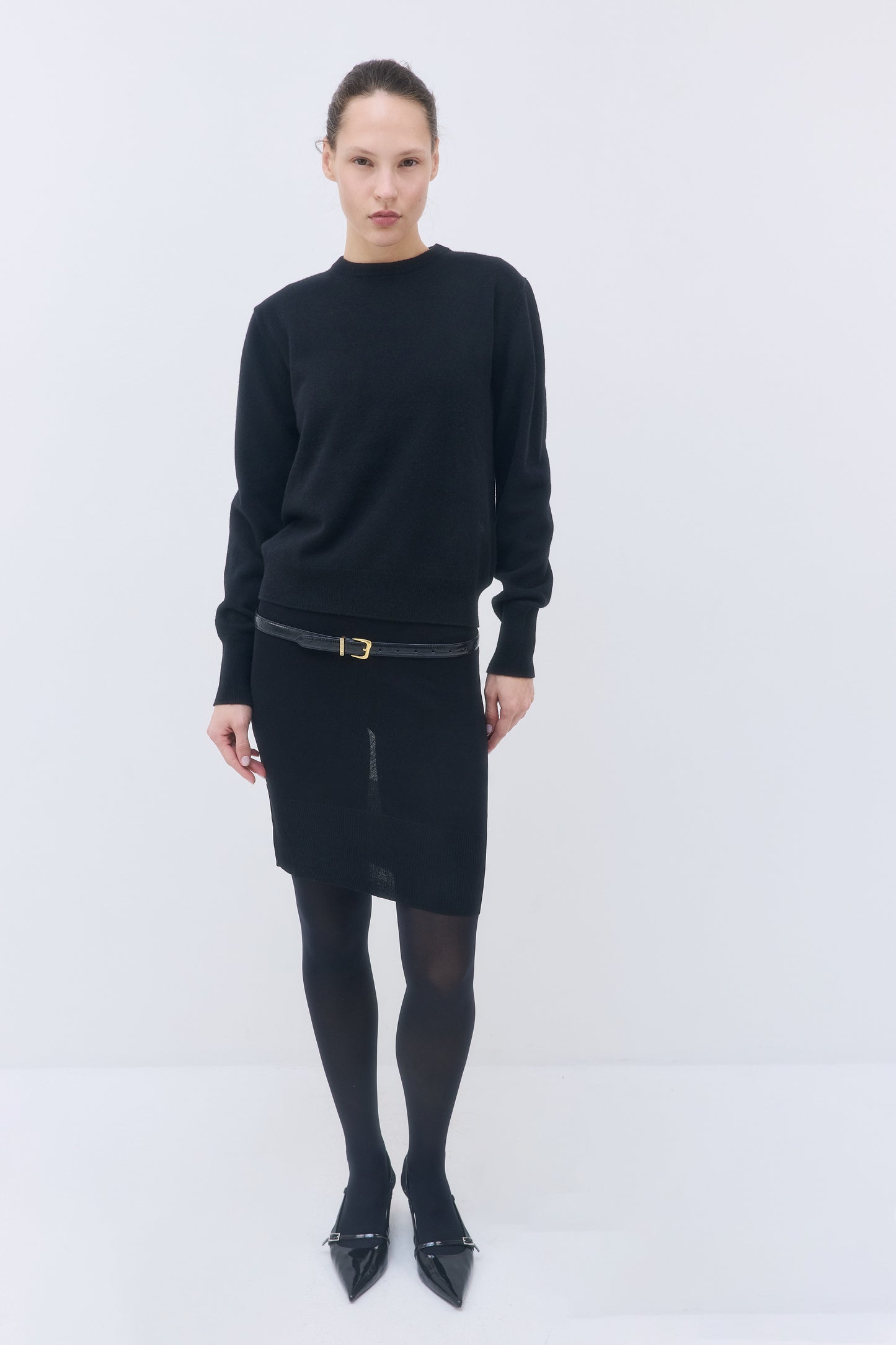 Slim Croco Buckle Belt