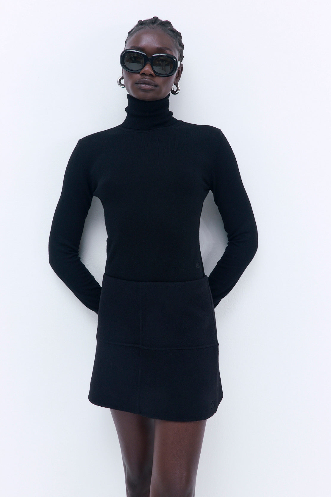 Double Wool Mini Skirt