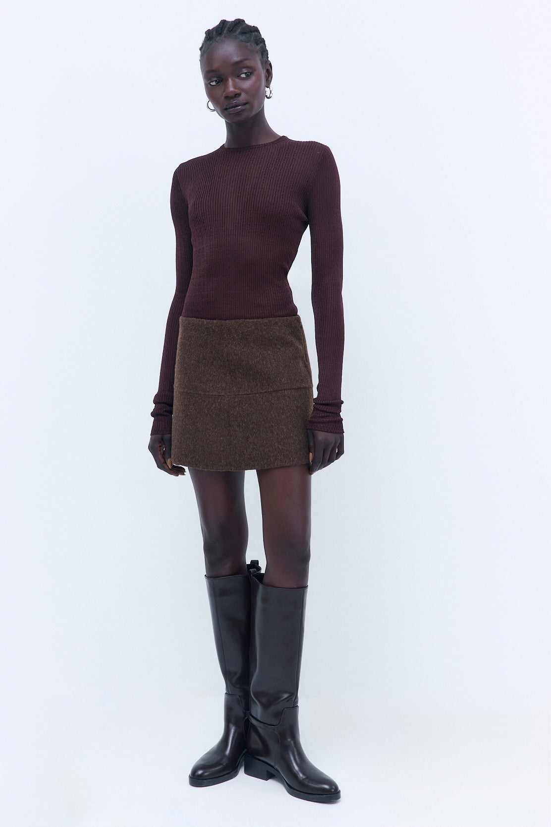 Semi Sheer Crochet Crewneck