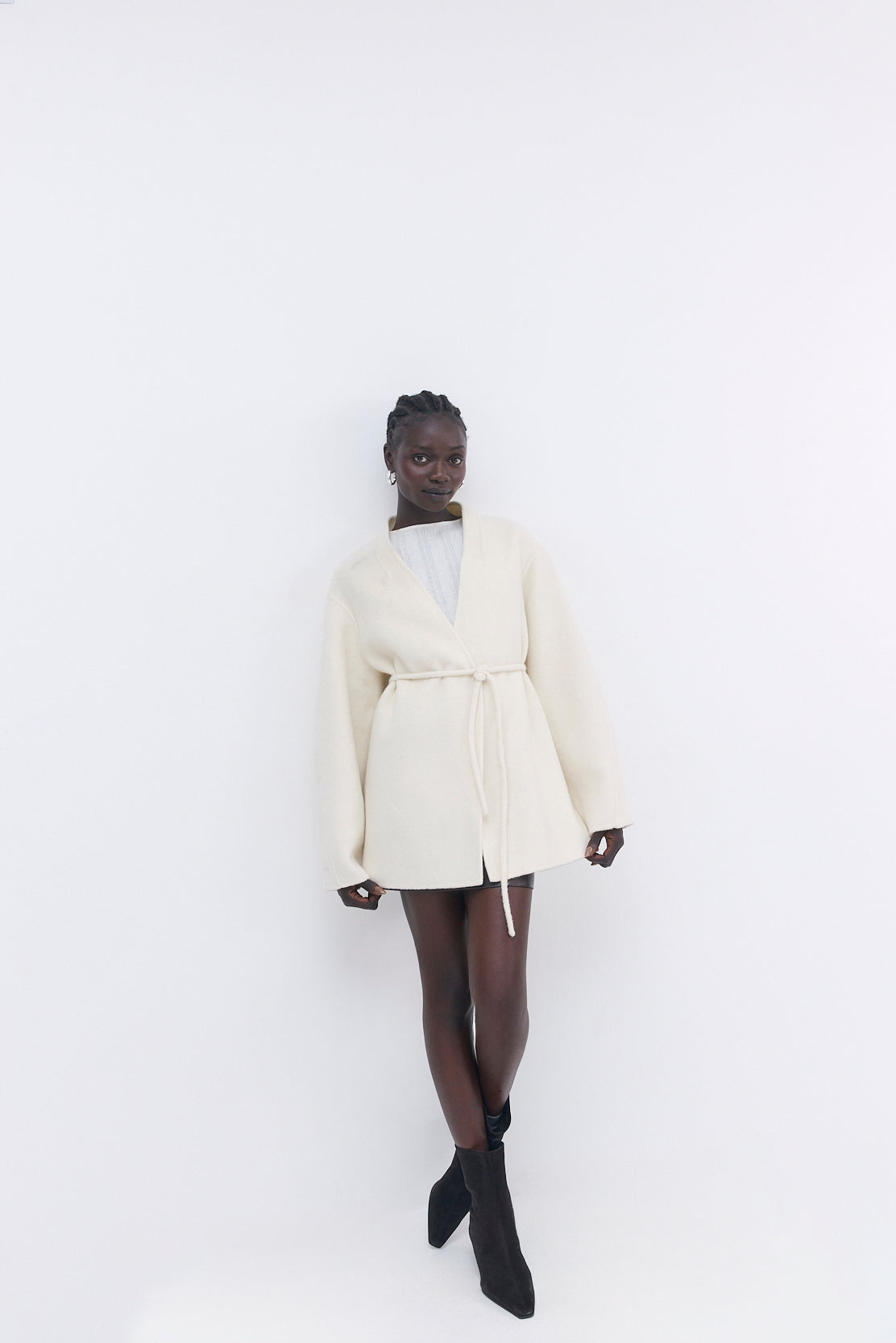 Double Wool Wrap Coat