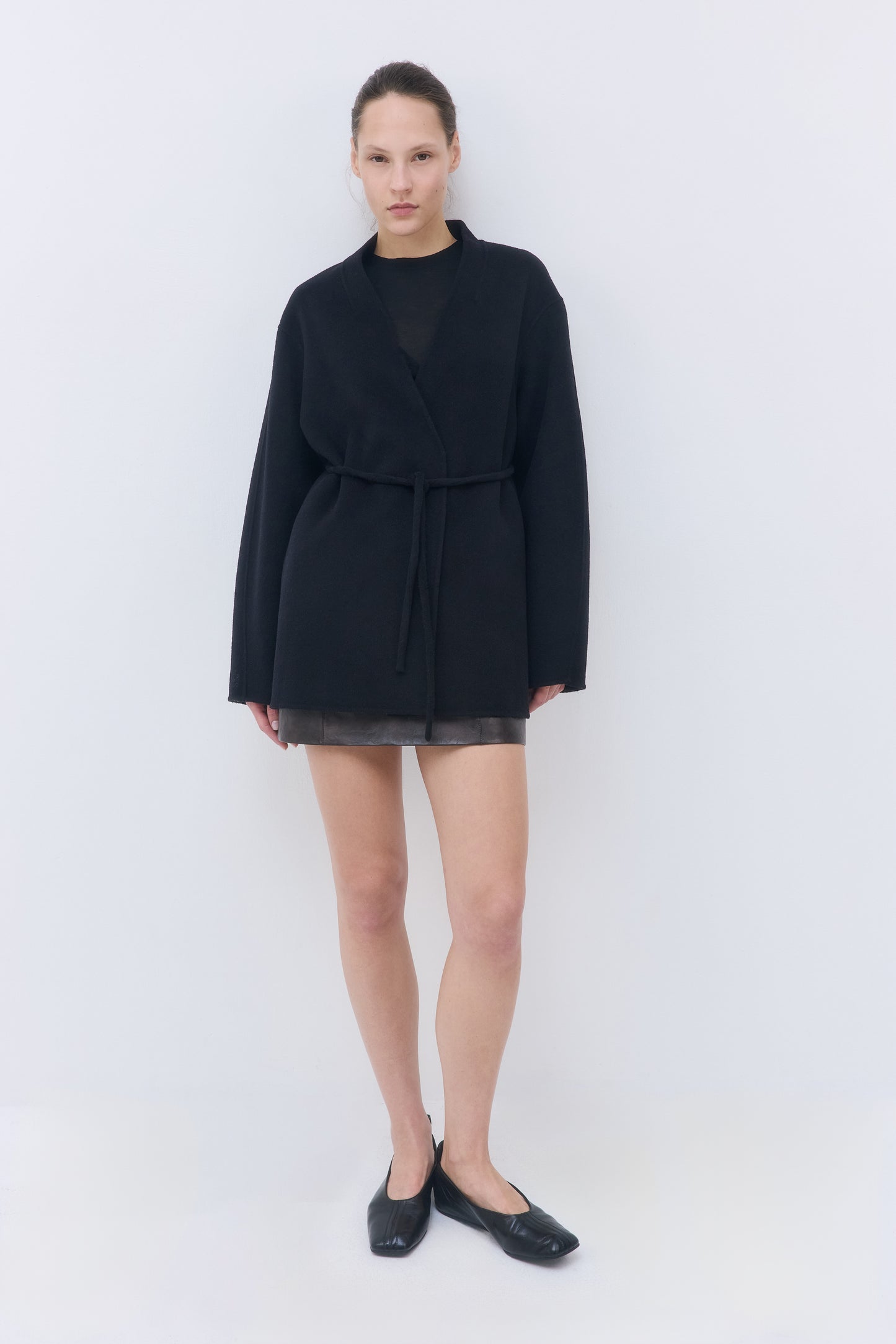 Double Wool Wrap Coat