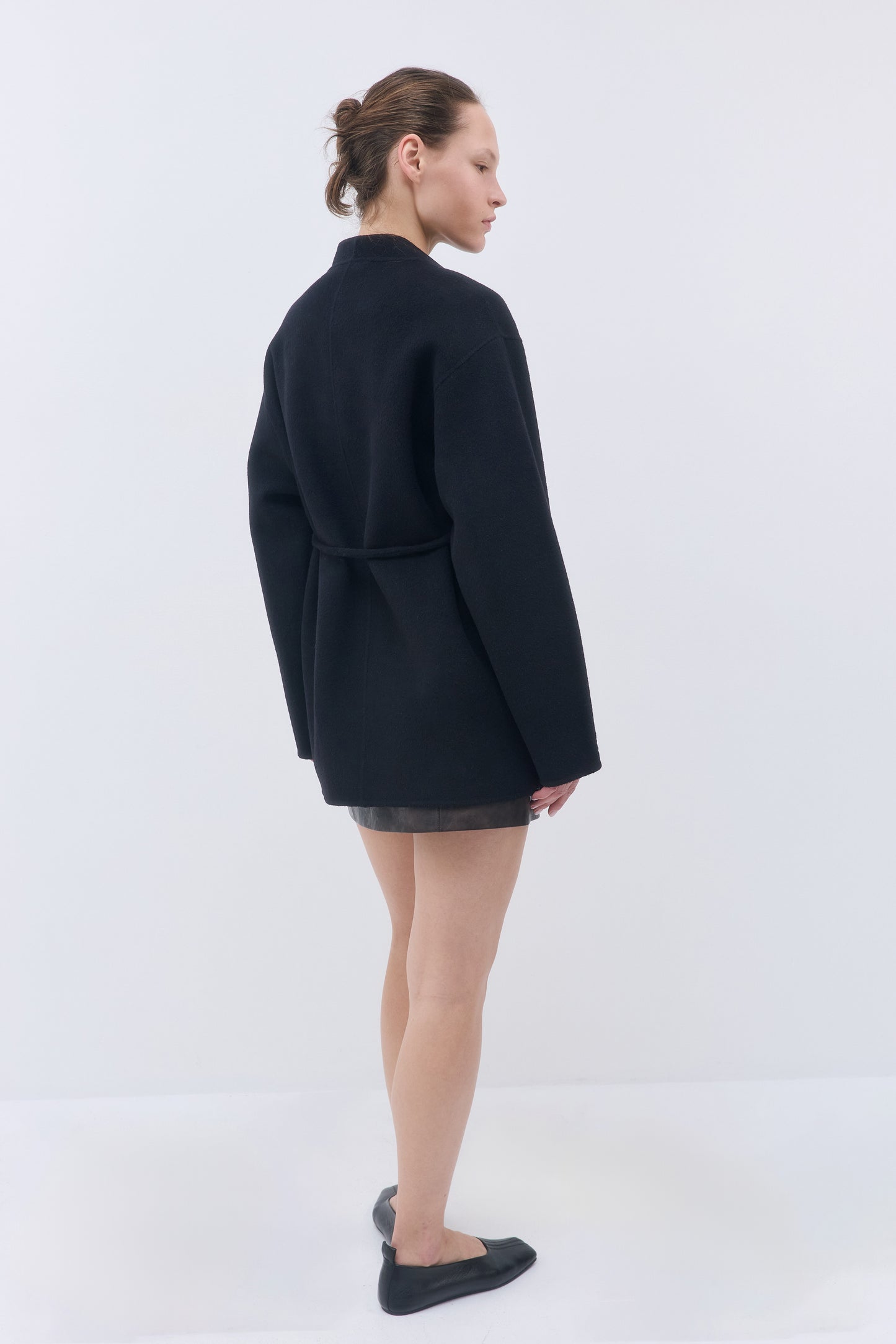 Double Wool Wrap Coat