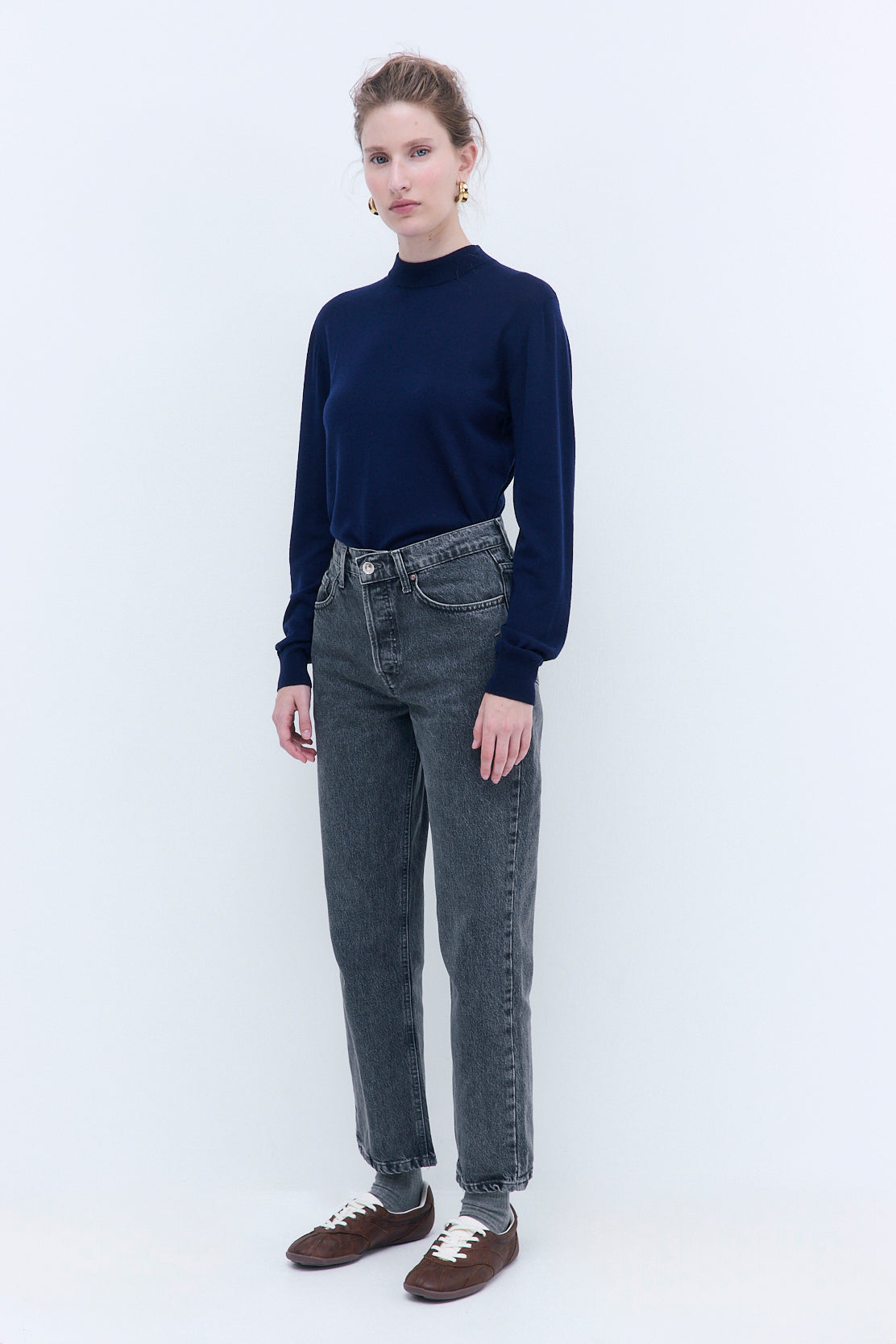 No.5| High Waist Straight Cropped Denim