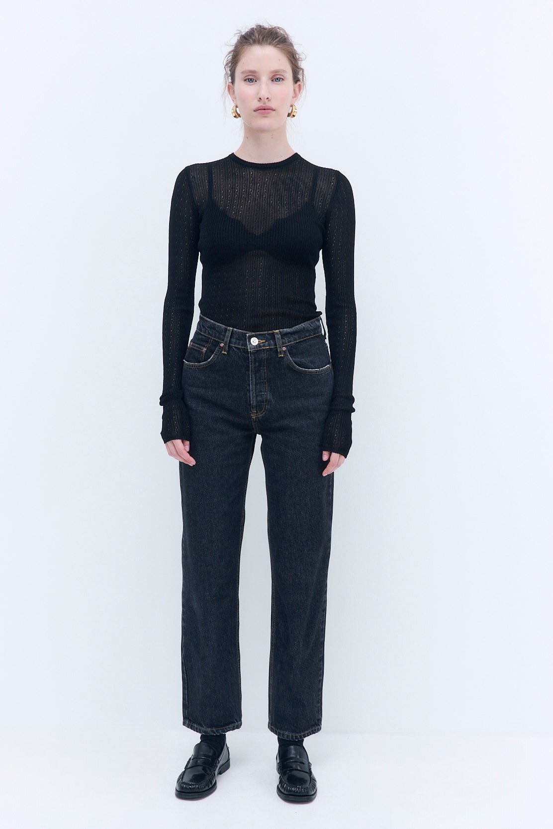 No.5| High Waist Straight Cropped Denim