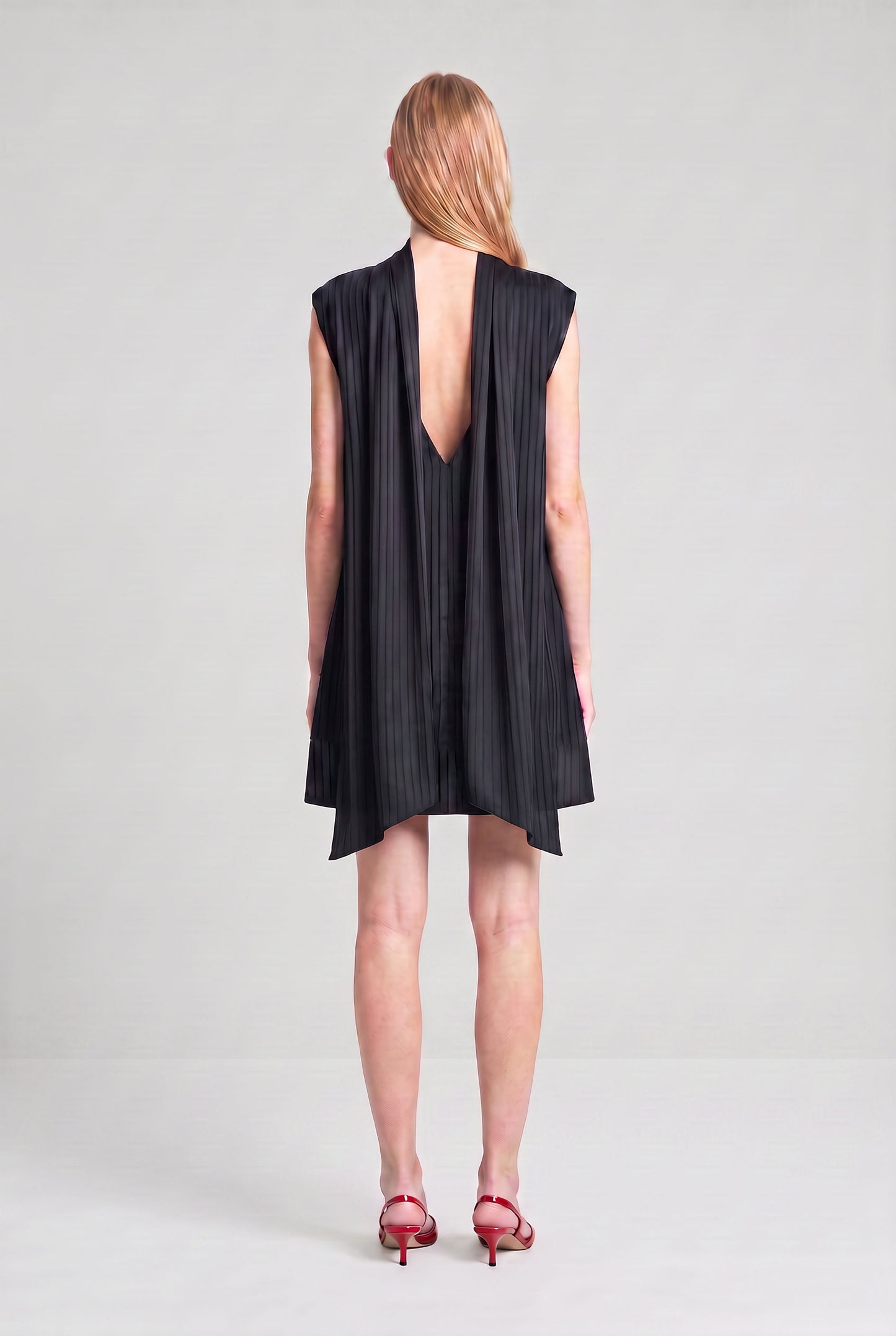V Back Scarf Dress