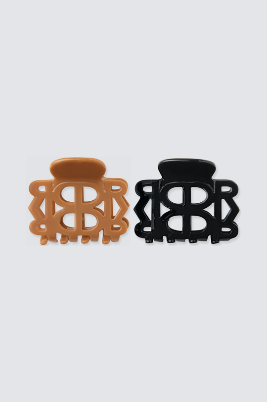 Black x Caramel Claw Clip Set (2 pieces)