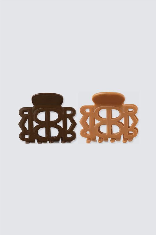 Caramel x Chocolate Brown Claw Clip Set (2 pieces)
