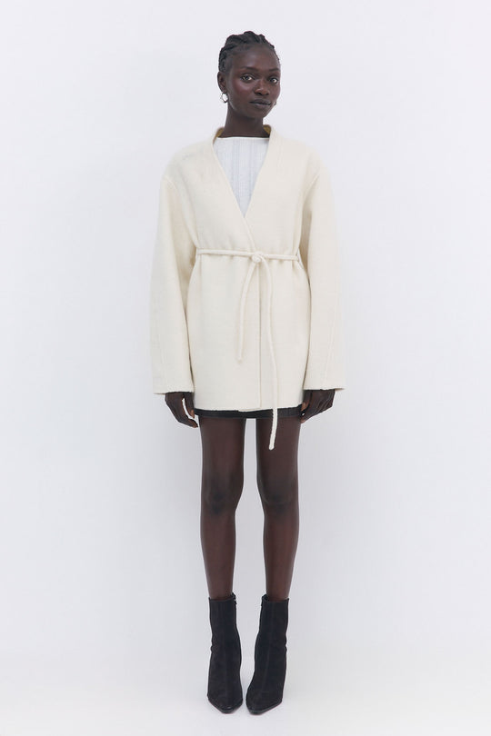 Double Wool Wrap Coat