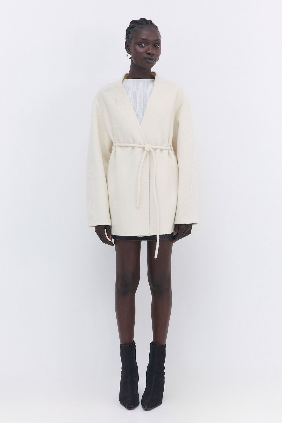 Double Wool Wrap Coat