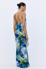 Semi Sheer Draped Maxi Dress