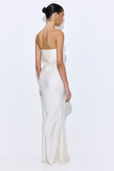 Satin Strapless Maxi Dress