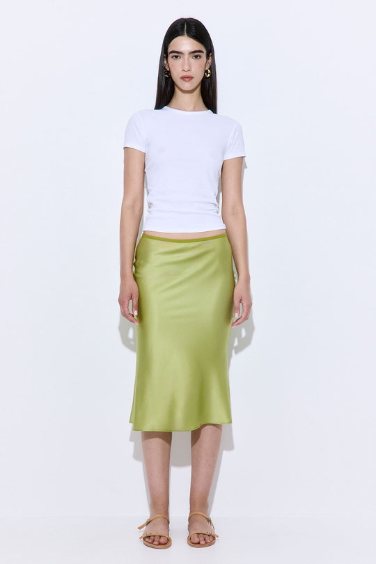Satin Slip Midi Skirt