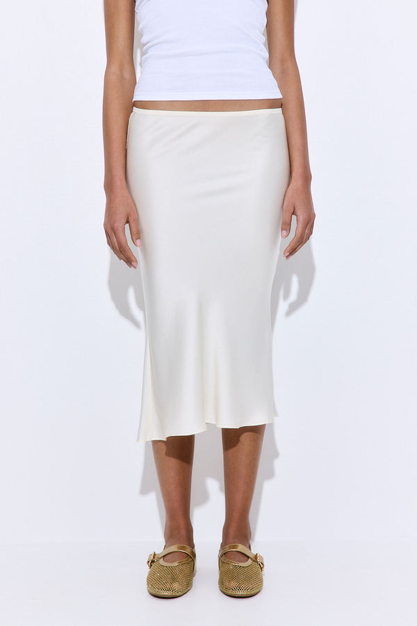 Satin Slip Midi Skirt