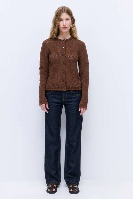 Diamond Knit Crochet Cardigan