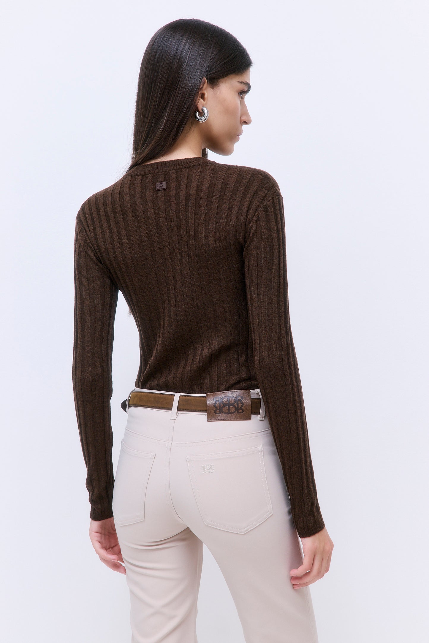 Soft Ribbed V Neck